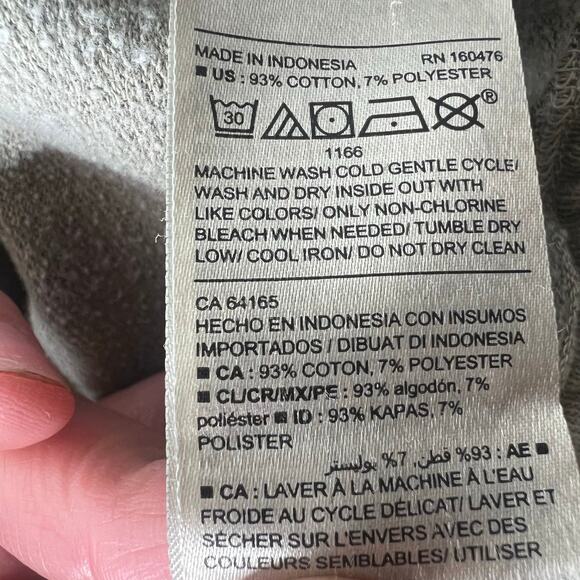 Old Navy Garment-Dyed Mock Neck Henley Sweatshirt Green Crop Drawstring Women S - Picture 10 of 10